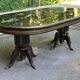 Extendable oval dining table in lacquered Chinoiserie style from the year.