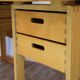 Vintage architect's desk in light wood circa 1970