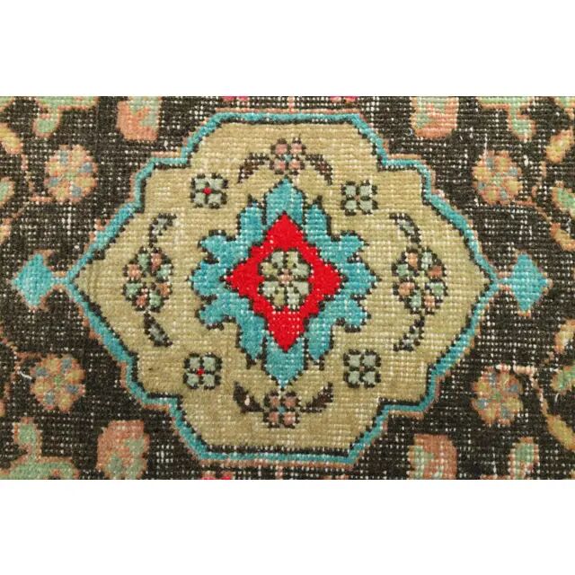 1970s Turkish Oushak Handmade Wool Cotton Orange Runner 98x378
