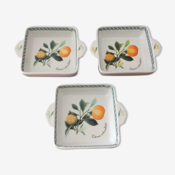 Set of 3 square plates of Tognana porcelain presentation