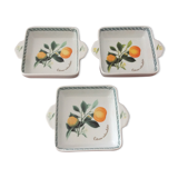 Set of 3 square plates of Tognana porcelain presentation
