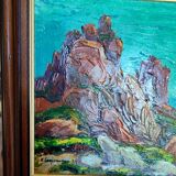 Sea with rocks by raoul jehan berjonneau (1911-1988)