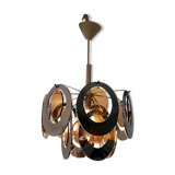Metal chandelier and plexiglass 70s