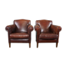 Set of two sheepskin armchairs