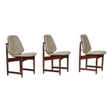 Années 1960, design danois par Arne Vodder, ensemble de 3 chaises, bois de teck, meubles