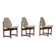 1960s, Danish design by Arne Vodder, set of 3 chairs, teak wood, furniture