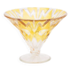 Vintage amber yellow glass coupe - Art Deco style - height 13.5 cm