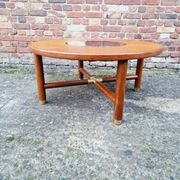 Table g-plan teck verre fumé signé vintage