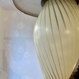 Mid-Century suspension in brass and opaline glass