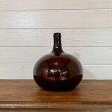 Dame jeanne en verre soufflée XIXè couleur ambre