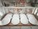 12 flat plates in porcelain with double gold rim.