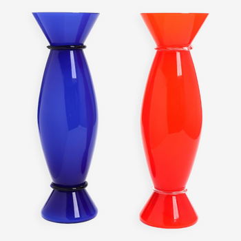 Paire de vases par Alessandro Mendini pour Venini Murano