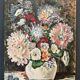 Oil on cardboard by JP Ducas Ducos still life with flowers 20th century