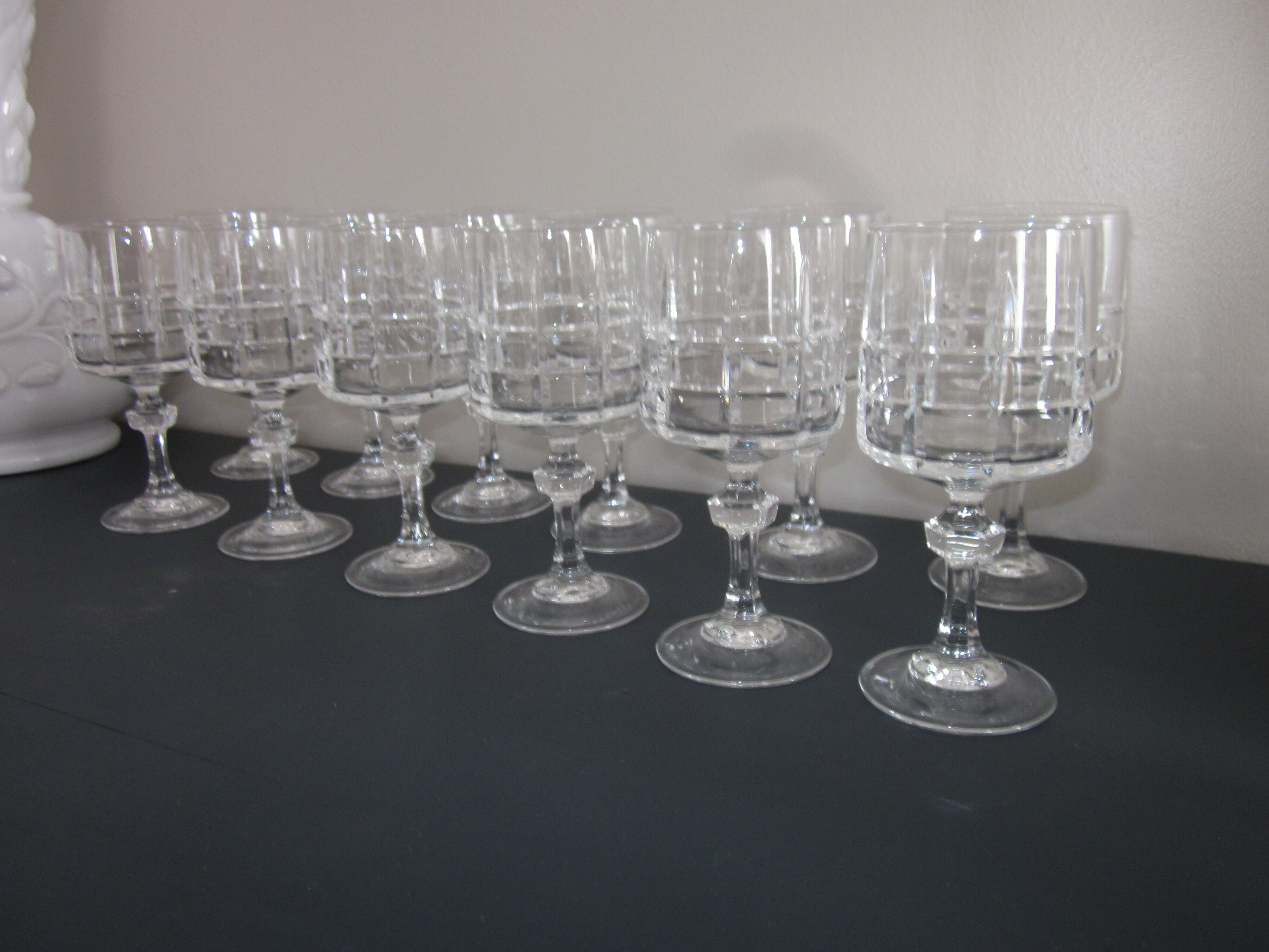 12 crystal wine glasses