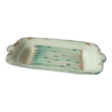 Plat a asperges en barbotine faience digoin sarreguemines