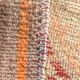 Tapis de Couloir Turc Vintage, Laine Rouge & Beige Géométrique, 83x388 Cm