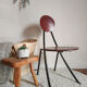 Old wooden chair and seated metal and round back