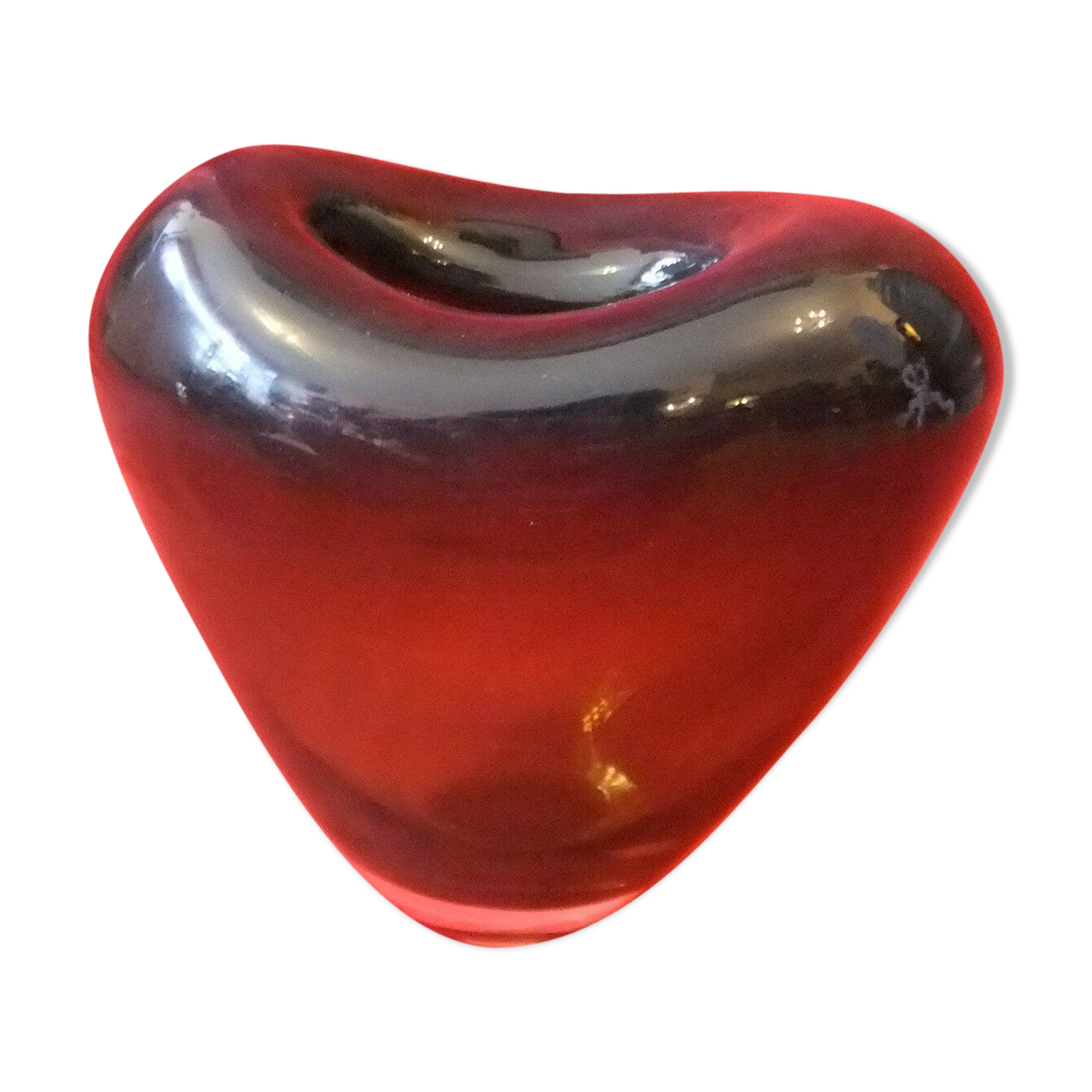 Old vase vintage design holmegaard glassware form brown heart