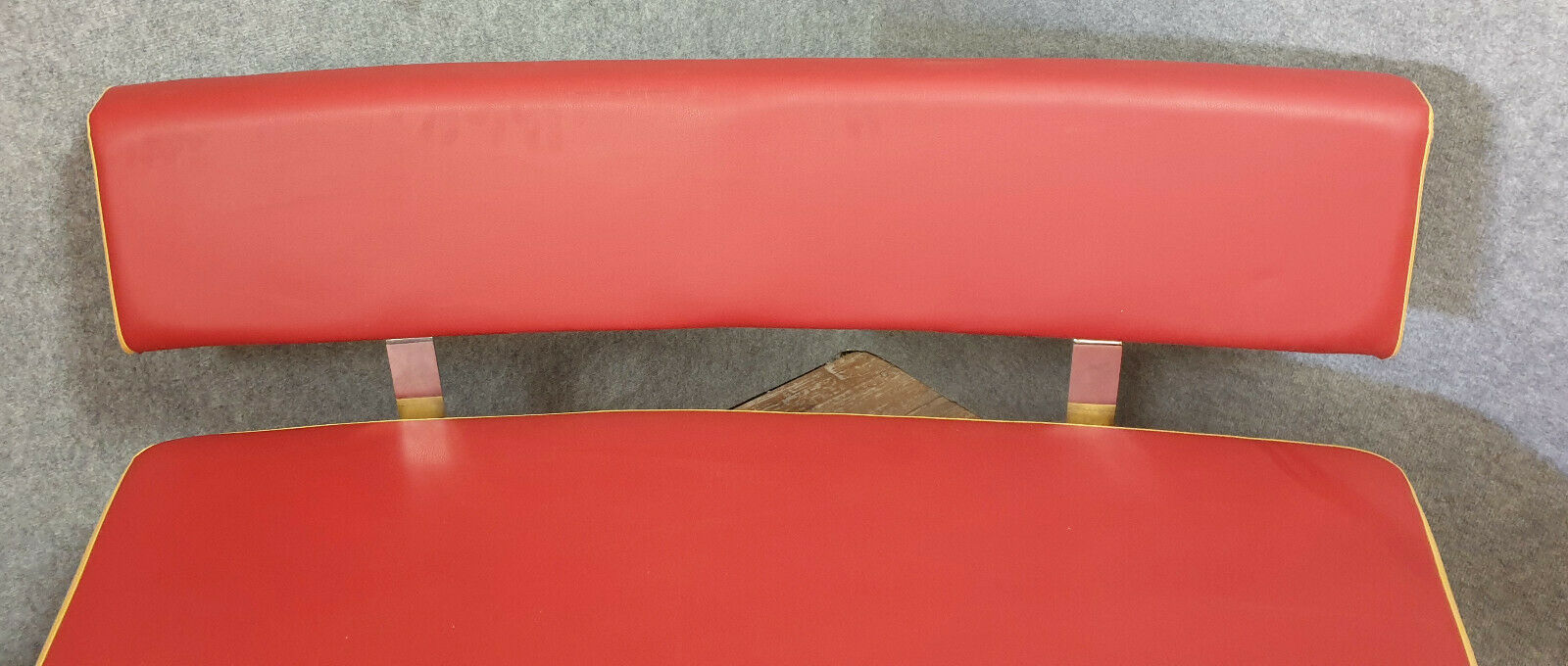 Pair of semi-moon benches in skai and chrome steel