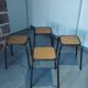 4 tabourets Mullca indus, atelier, école époque vintage