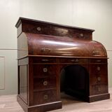 Cylinder desk in flamed mahogany empire style 19th century
