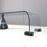 Postmodern black marble and glass coffee table, 1980s