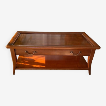 Rectangular mahogany coffee table with drawer