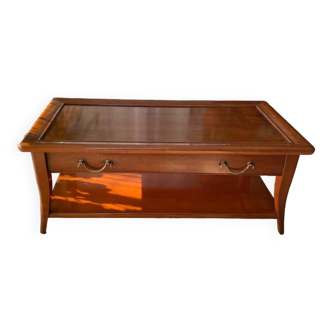 Rectangular mahogany coffee table with drawer