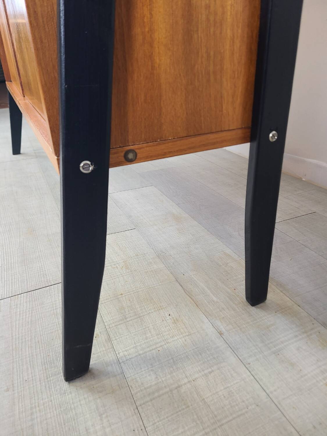 Vintage 1960s Scandinavian teak bookcase with compass legs