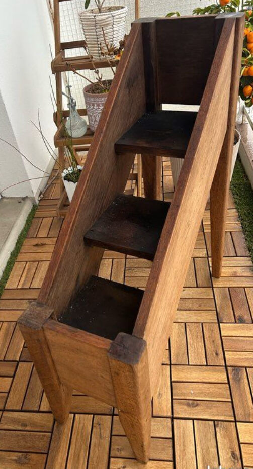 Flower pot holders wooden old staircase