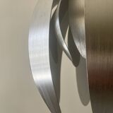 Flower pendant in brushed metal, design 1970