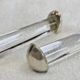 12 silver-plated metal duck knife rests with crystal.