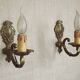 Pair of french vintage gilt bronze traditional style single wall lights 5113