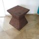 Side table - woven rattan - colonial style - vintage hourglass shape