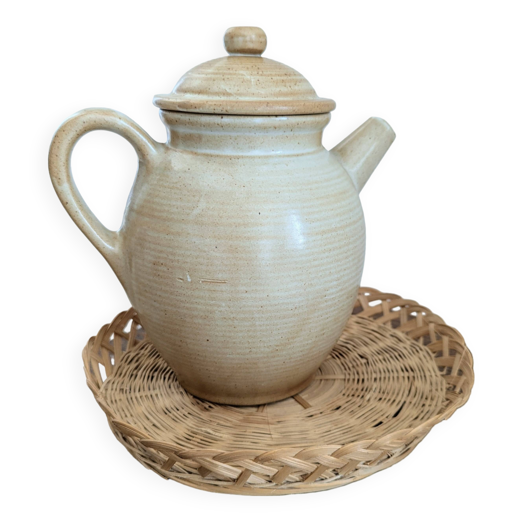 Natural stoneware coffee pot