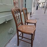 Paire de chaises chaises cannées style Napoléon III