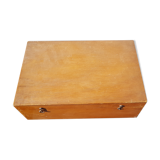 Old wooden sewing box with removable compartment