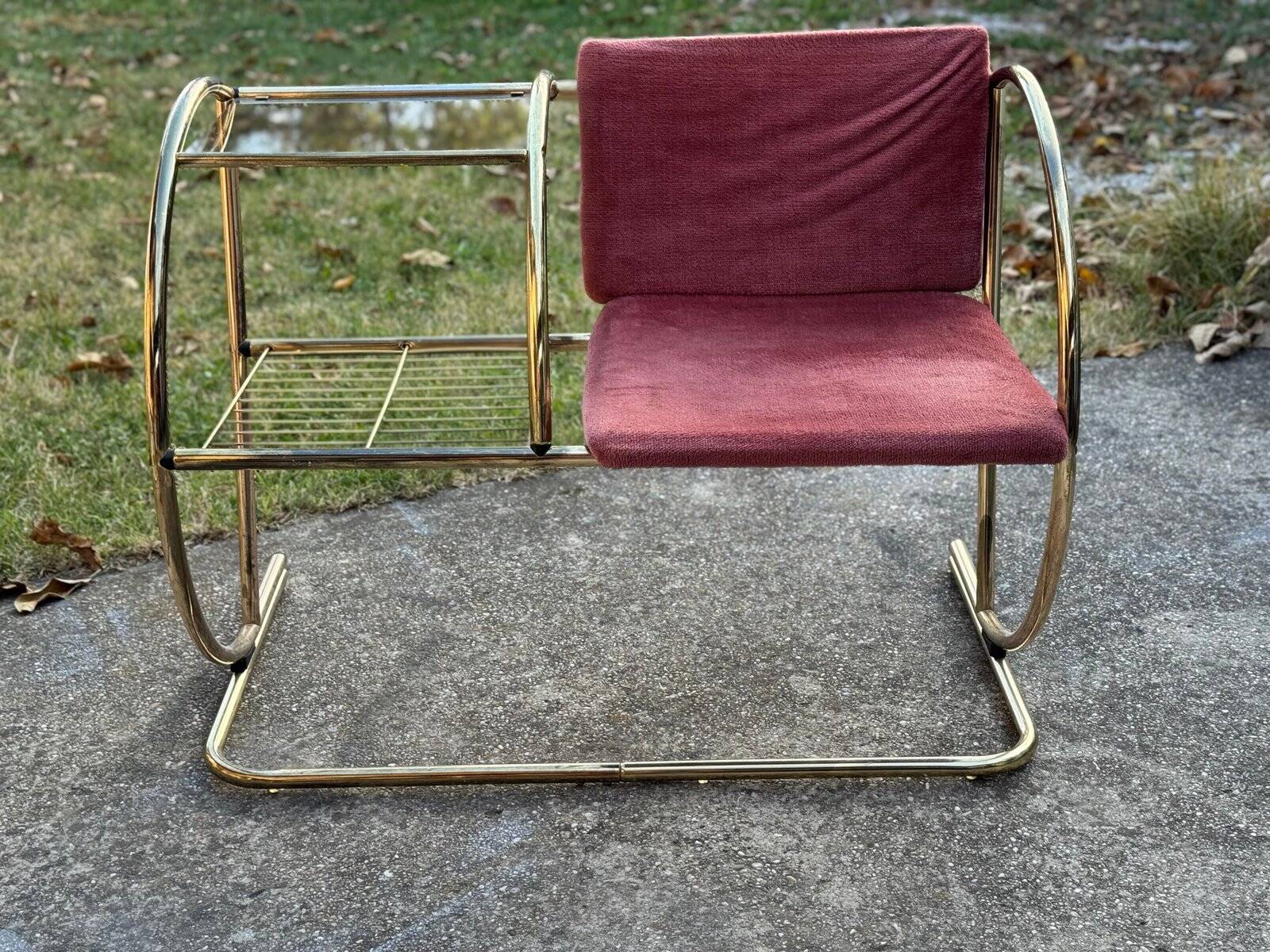 Vintage brass bench, 1960s