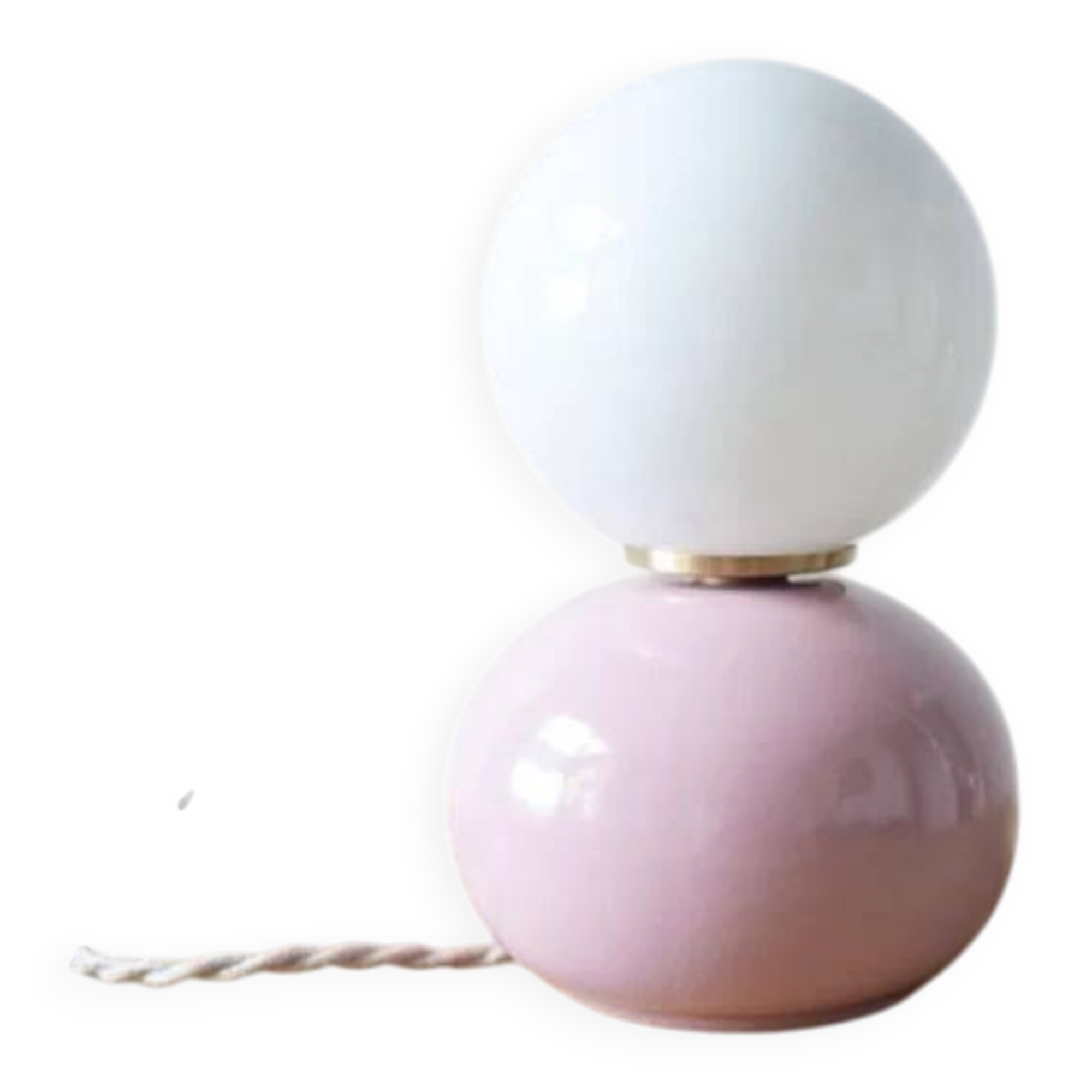 Ceramic lamp in pink and opaline