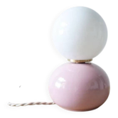Lampe en céramique rose et opaline