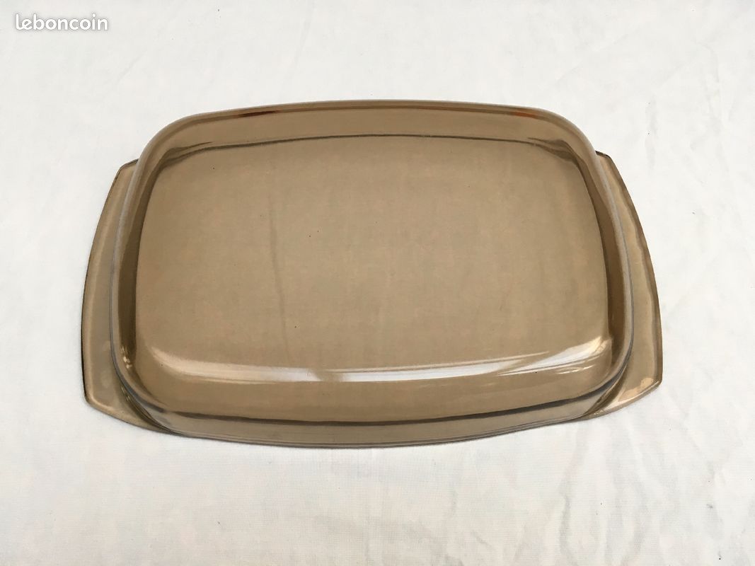 Dish vintage rectangular 35 cm arcopal smoked "gourmet" for oven