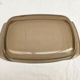 Dish vintage rectangular 35 cm arcopal smoked "gourmet" for oven