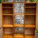Bamboo cabinet woven and modular pine vintage 1960