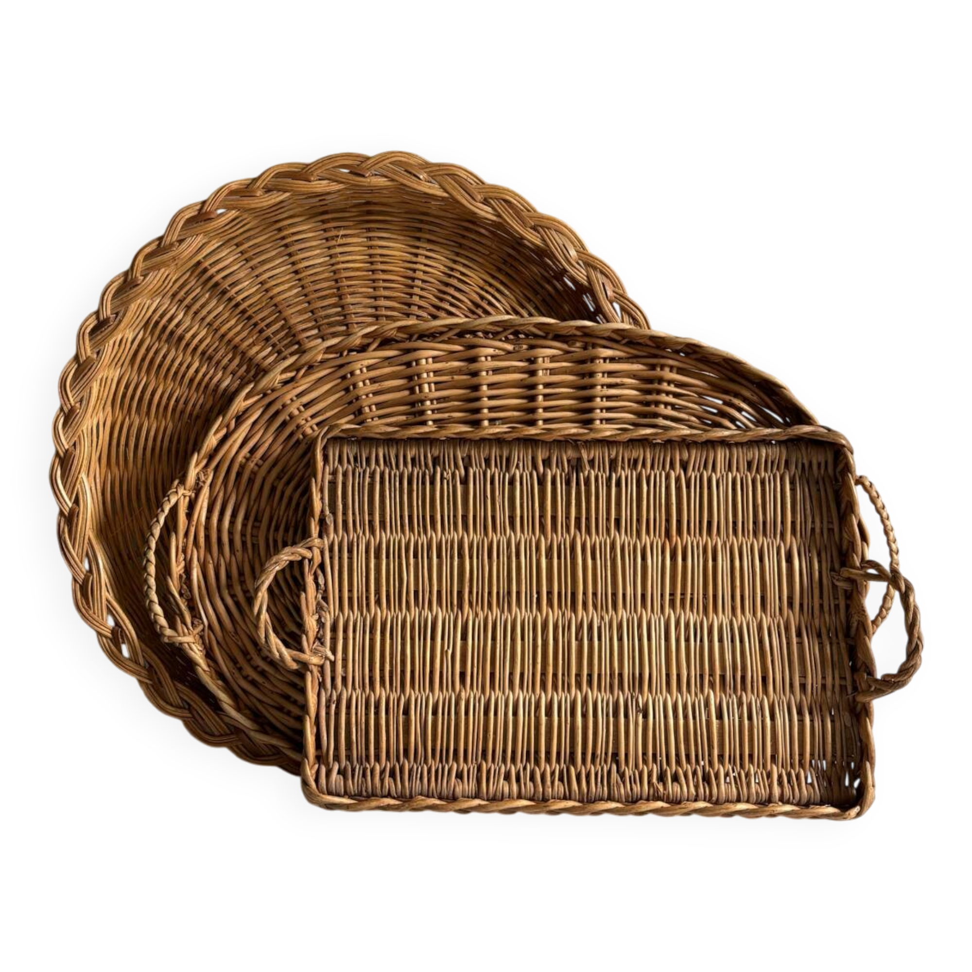 Vintage wicker trays