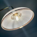 Vintage elbow wall lamp with white and gold granite glass shade