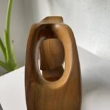Vase sculpture en bois