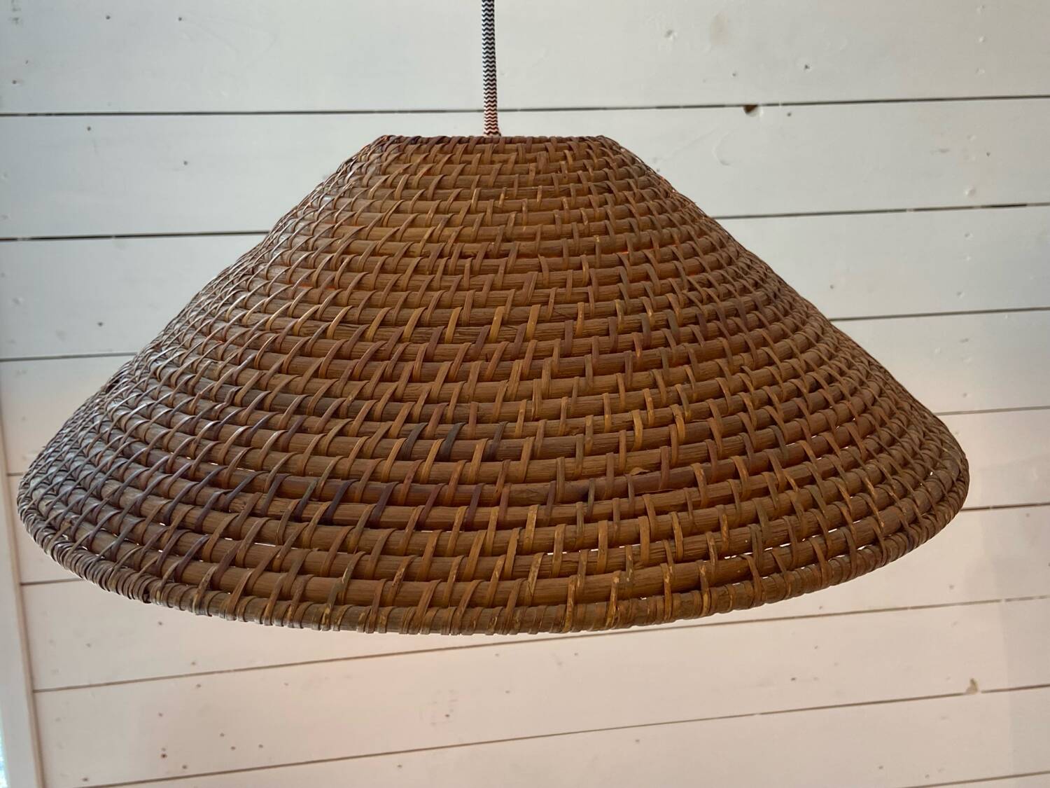 Rattan pendant lamp from the 60s