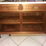 Sideboard 3 doors in mahogany style Louis XVI marble top