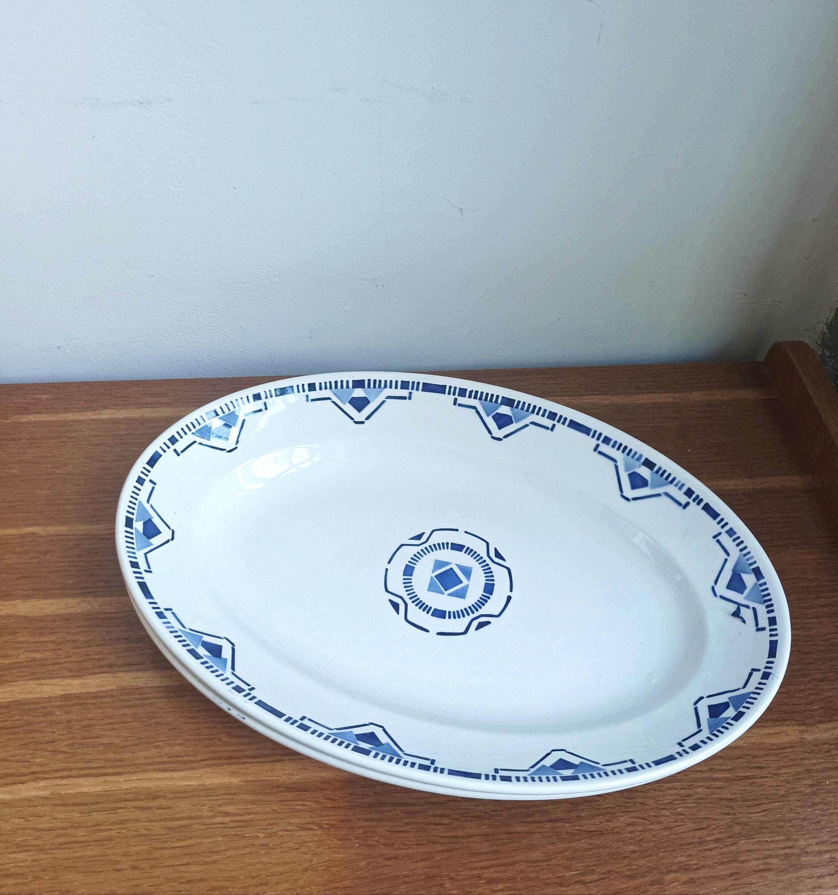 Large Art Deco earthenware serving dishes from St Amand