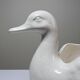 Cache pot/coupe canard en faïence craquelée beige vintage